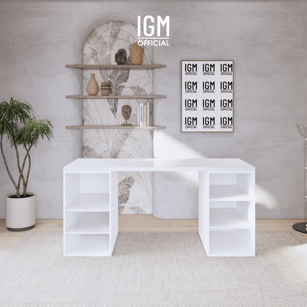 Bàn ngang 2 hộc tủ có ngăn để đồ (không cánh, không ngăn kéo).