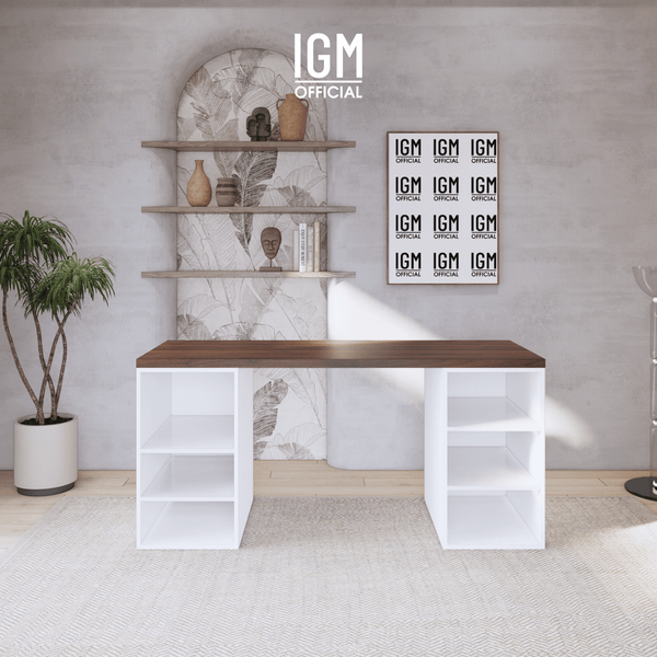 Bàn ngang 2 hộc tủ có ngăn để đồ (không cánh, không ngăn kéo).