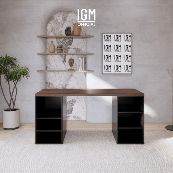 Bàn ngang 2 hộc tủ có ngăn để đồ (không cánh, không ngăn kéo).