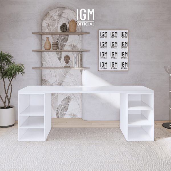 Bàn ngang 2 hộc tủ có ngăn để đồ (không cánh, không ngăn kéo).