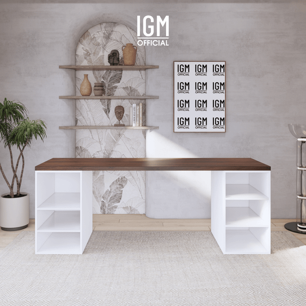 Bàn ngang 2 hộc tủ có ngăn để đồ (không cánh, không ngăn kéo).