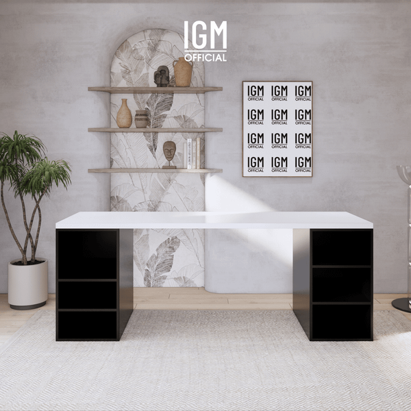 Bàn ngang 2 hộc tủ có ngăn để đồ (không cánh, không ngăn kéo).