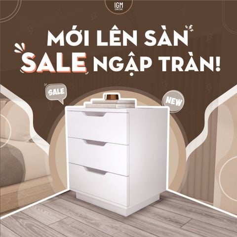Kệ Tủ Đầu giường Cao 60cm Rộng 50cm Sâu 40cm Chất liệu Gỗ MDF phủ Melamine