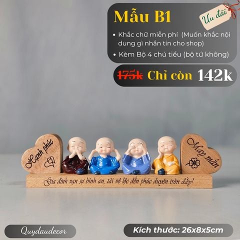  Bộ tượng tứ không trang trí xe ô tô mẫu B1 