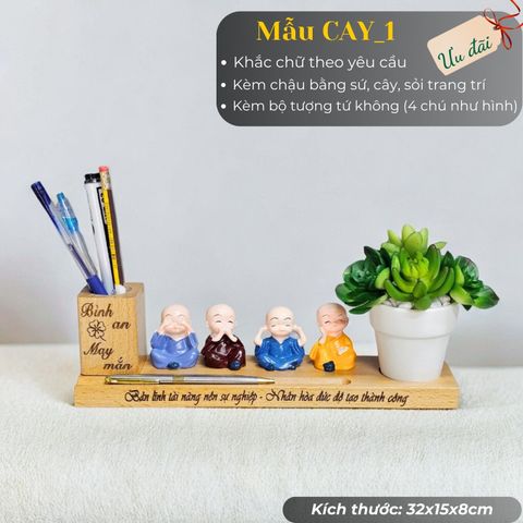  Kệ bút kèm chậu cây mẫu CAY1 