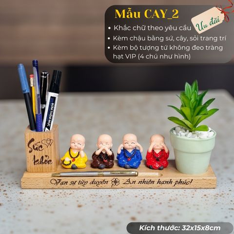  Kệ bút kèm chậu cây mẫu CAY2 