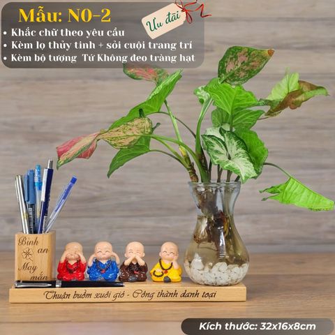  Kệ Bút kèm bình thủy tinh Mẫu NO2 