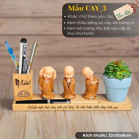  Kệ bút kèm chậu cây mẫu CAY3 
