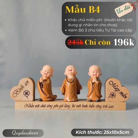  Bộ tượng Tự Tại trang trí xe ô tô mẫu B4 