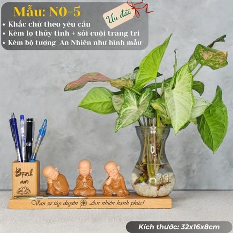  Kệ Bút kèm bình thủy tinh Mẫu NO5 