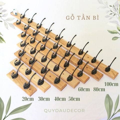  Mắc áo treo tường gỗ Tần Bì cao cấp 