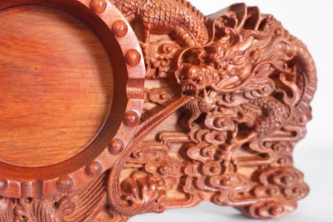  Gạt tàn Rồng gỗ Hương 