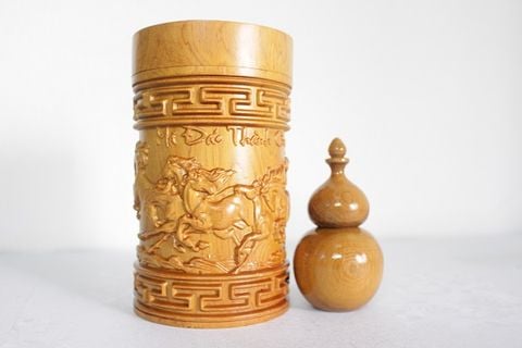  Hộp trà và lọ tăm gỗ Bách Xanh 