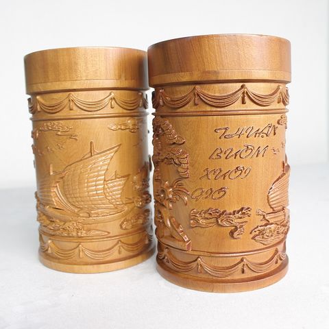  Hộp trà Thuận buồm xuôi gió gỗ Bách Xanh 