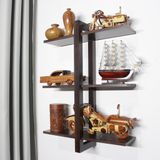  Kệ treo tường gỗ Sồi khung Dọc nâu Óc Chó 