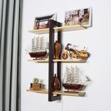  Kệ treo tường gỗ Sồi khung Dọc mix Nâu Vàng 