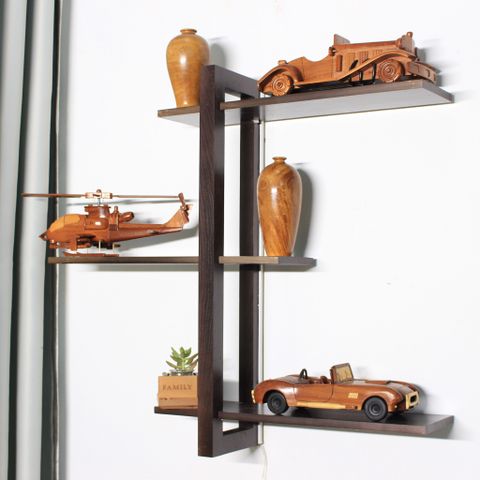  Kệ treo tường gỗ Sồi khung Dọc nâu Óc Chó 