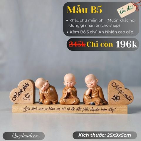  Bộ tượng An Nhiên trang trí xe ô tô mẫu B5 