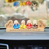  Bộ tượng Tứ Không đeo tràng hạt trang trí xe ô tô mẫu B2 