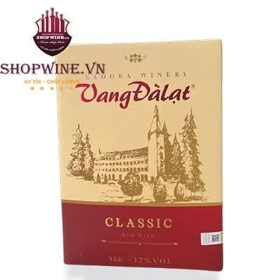  Rượu Vang Bịch Đà Lạt Classic hộp 3lít 