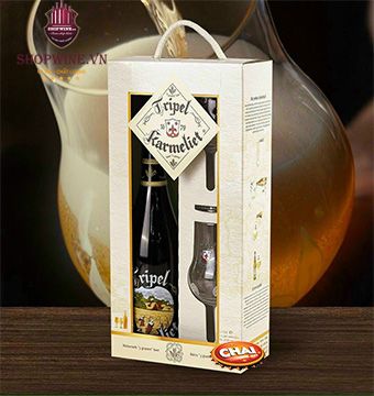  Hộp Quà Bia Karmeliet (1 chai 750ml + 2 ly) 