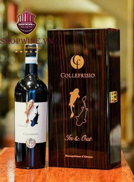  Hộp Rượu Vang sơn mài 1 Chai + Rượu vang Collefrisio IN & OUT 