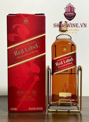  Rượu Johnnie Walker Red Label 3lit/40% + Kèm kệ 