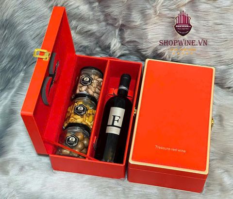  Hộp Rượu Vang 1 Chai + Rượu Vang F Negroamaro + 3 hủ mức khô 