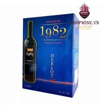  Rượu vang bịch Pháp 1982 Merlot 3 Lít 