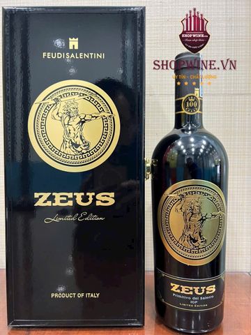  Hộp Rượu Vang sơn mài 1 Chai + Rượu Vang Zeus Primitivo – Vang Ý 19 Độ 