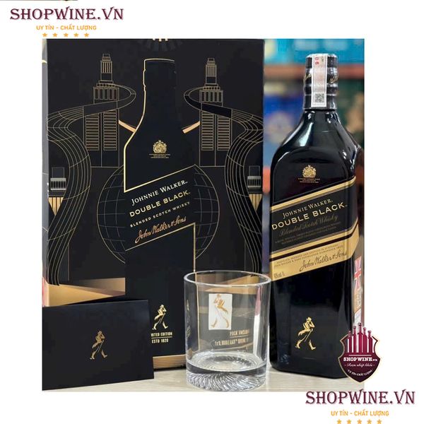  Rượu Johnnie Walker DOUBLE BLACK 1Lít Hộp quà tết 2025 