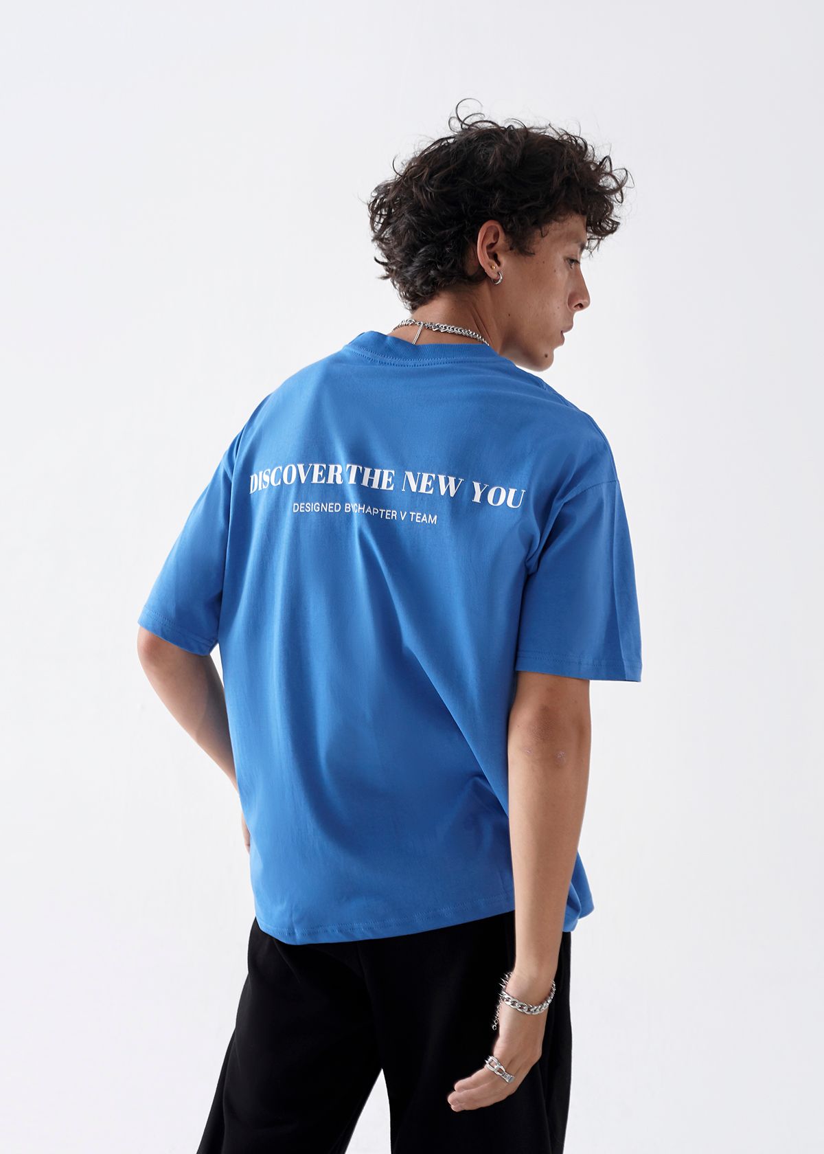 Balenciaga  Oversized LogoPrint Mélange CottonJersey TShirt  Blue  Balenciaga