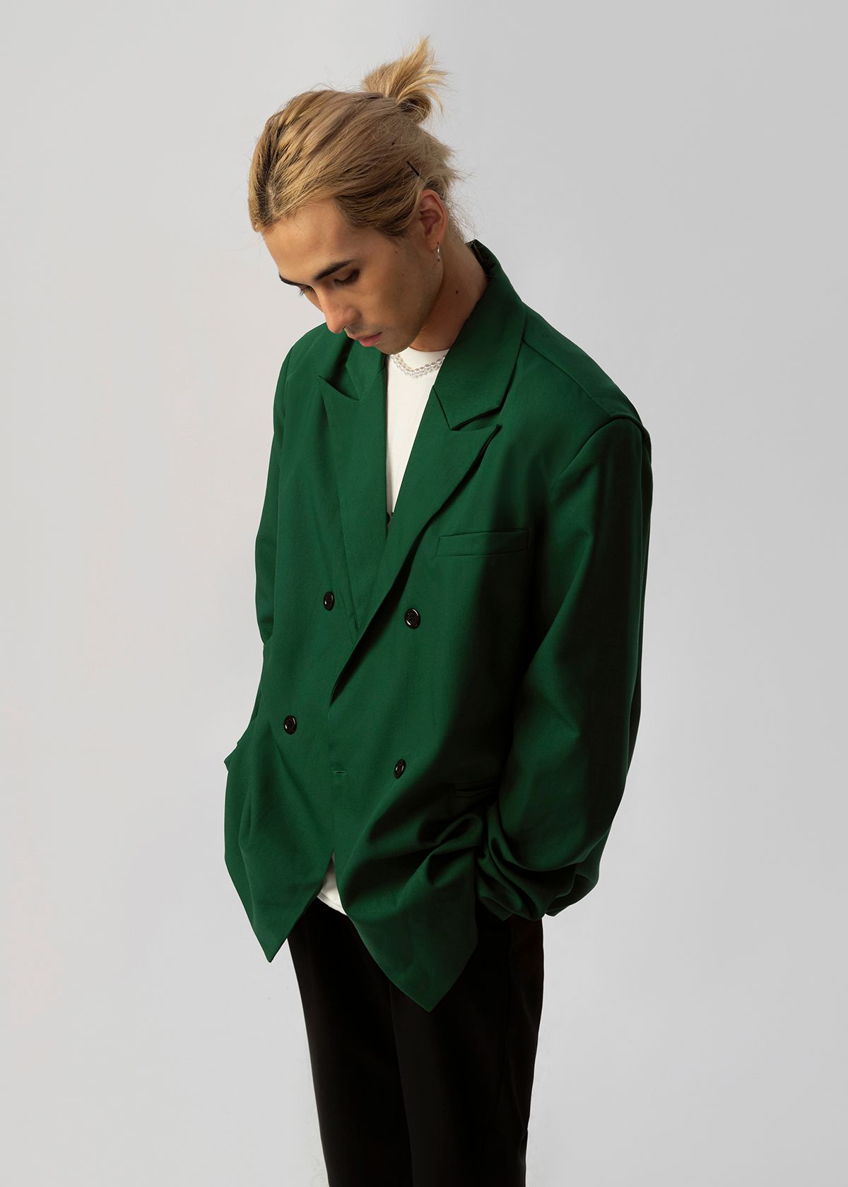 Double Breasted Blazer - Green