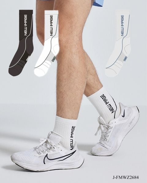  VỚ/TẤT CỔ CAO FMWZ 2684 (TRẮNG/ĐEN/XÁM) 