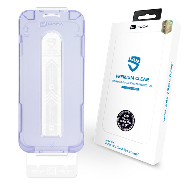  Cường Lực HODA Chống Trầy AGbC by Corning 2.5D Có Khung Hỗ Trợ Dán cho iPhone 