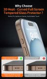  Cường Lực Hoda 3D Chống Nhìn Trộm Bảo Vệ Sự Riêng Tư Không Lẹm Viền Có Khung Trợ Dán cho iPhone 15 Pro Max| 16 Pro| 16 Pro Max 