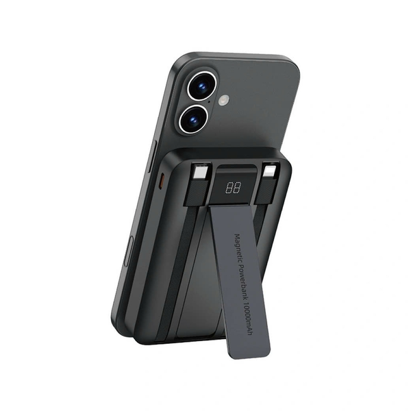  Pin Sạc Dự Phòng Wiwu Wi-P061 | 10.000mAh Tích Hợp Giá Đỡ Cáp Sạc Type C & Lighting PD 20W |22.5W| Không Dây 15W 