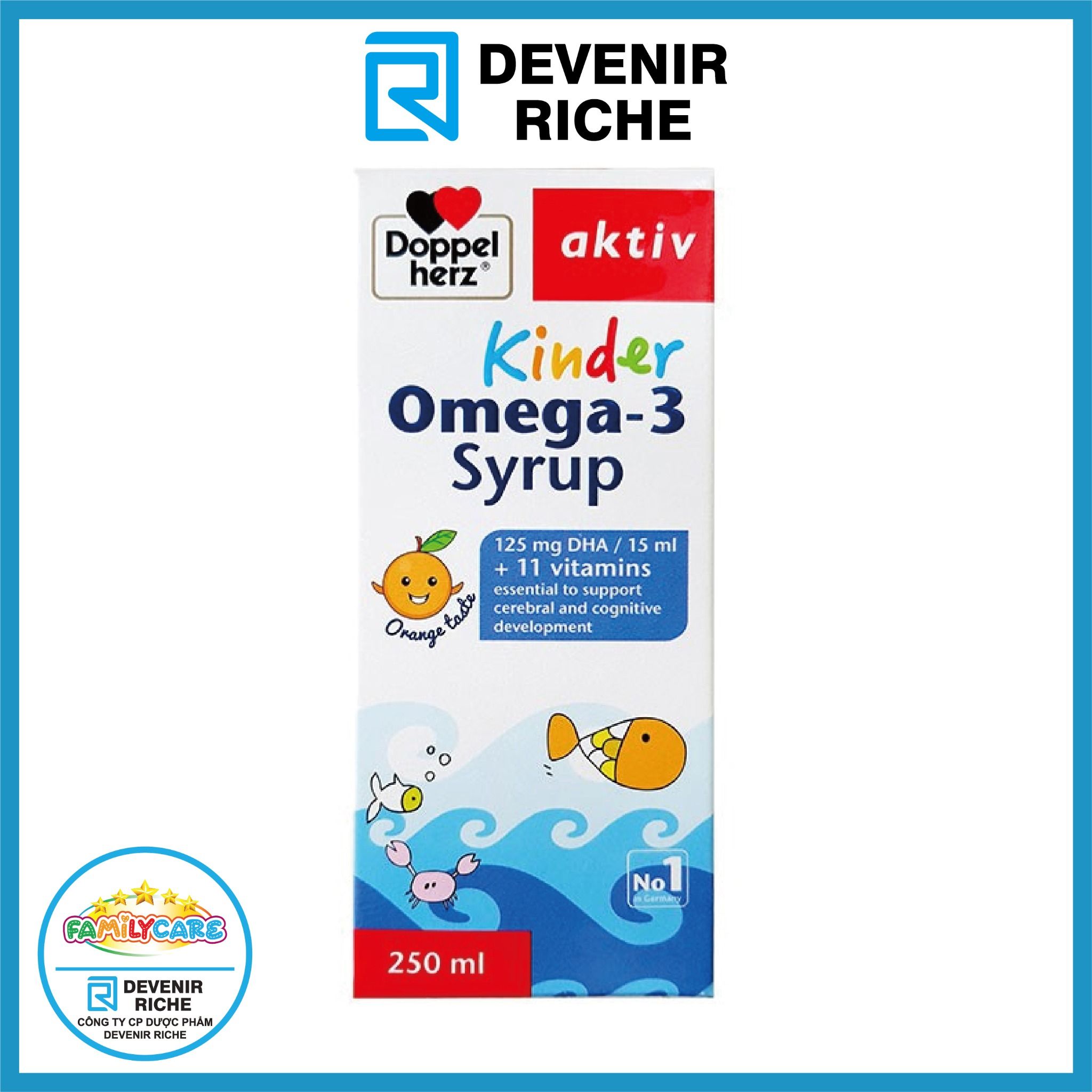 Doppelherz Aktiv Kinder Omega3 Syrup Giúp trẻ THÔNG MINH và phát tr