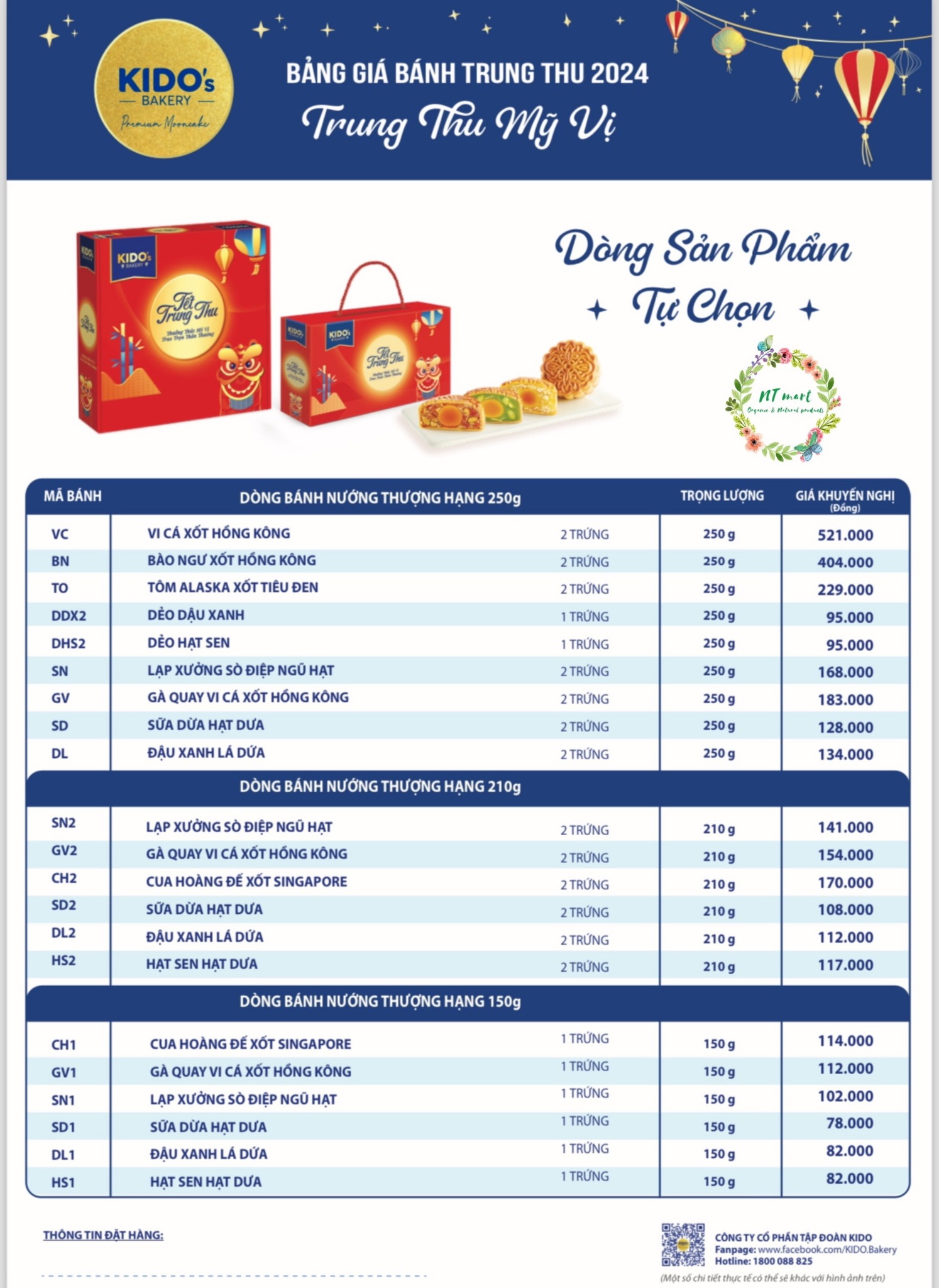 KIDO’S BAKERY - QUÀ BIẾU SANG TRỌNG - THU THỊNH VƯỢNG - XANH – NT Mart
