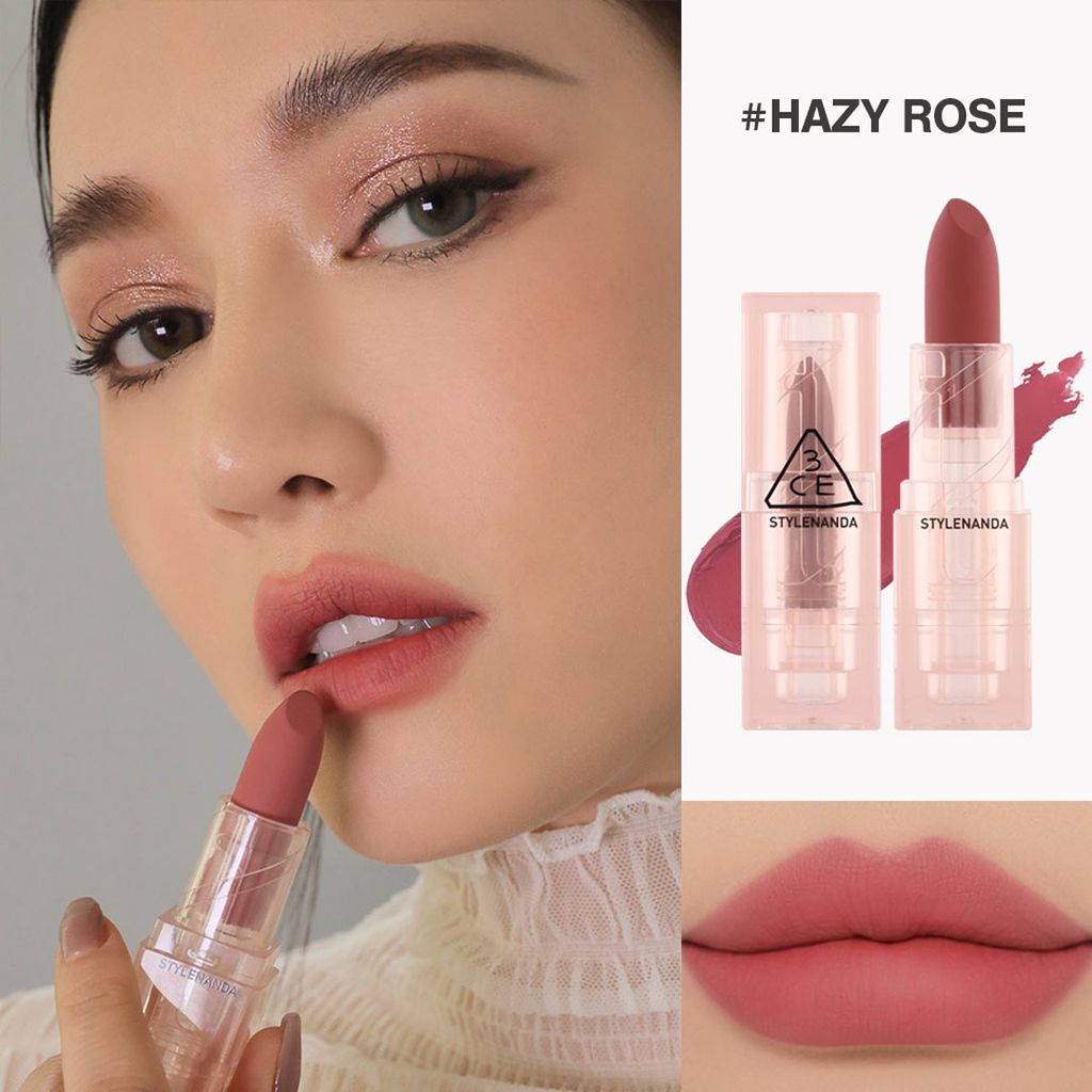 Son thỏi 3CE Clear Layer Cool Edition Lipstick Chill Move - Màu Hồng Đất 3.5g