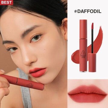 Son Kem Lì 3CE Velvet Lip Tint Mịn Như Nhung #Daffodil Màu Đỏ Đất