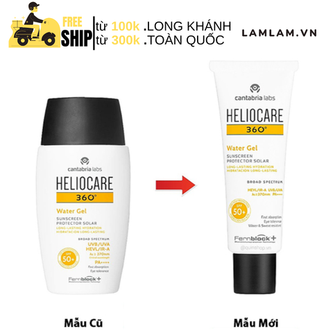 Heliocare 360° Water Gel SPF50+ 50ml + Chấm Mụn Derladie