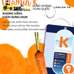 Mặt Nạ Foodaholic Vitamin K Se Lỗ Chân Lông, Làm Dịu Da 23g