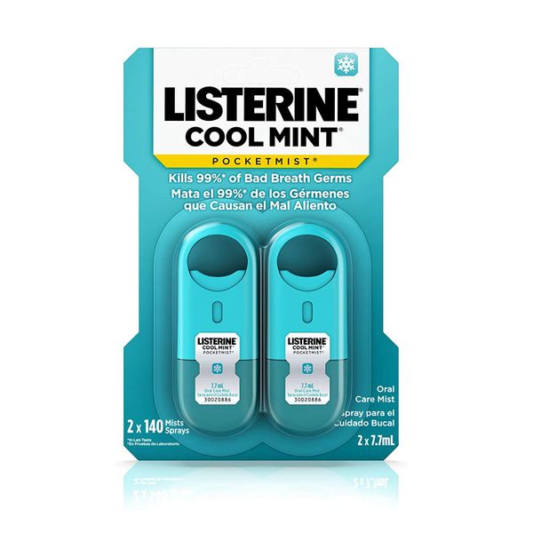 Xịt thơm miệng Đã Banh Nóc Listerine Cool Mint Pocketmist Set x2 chai 7.7ml