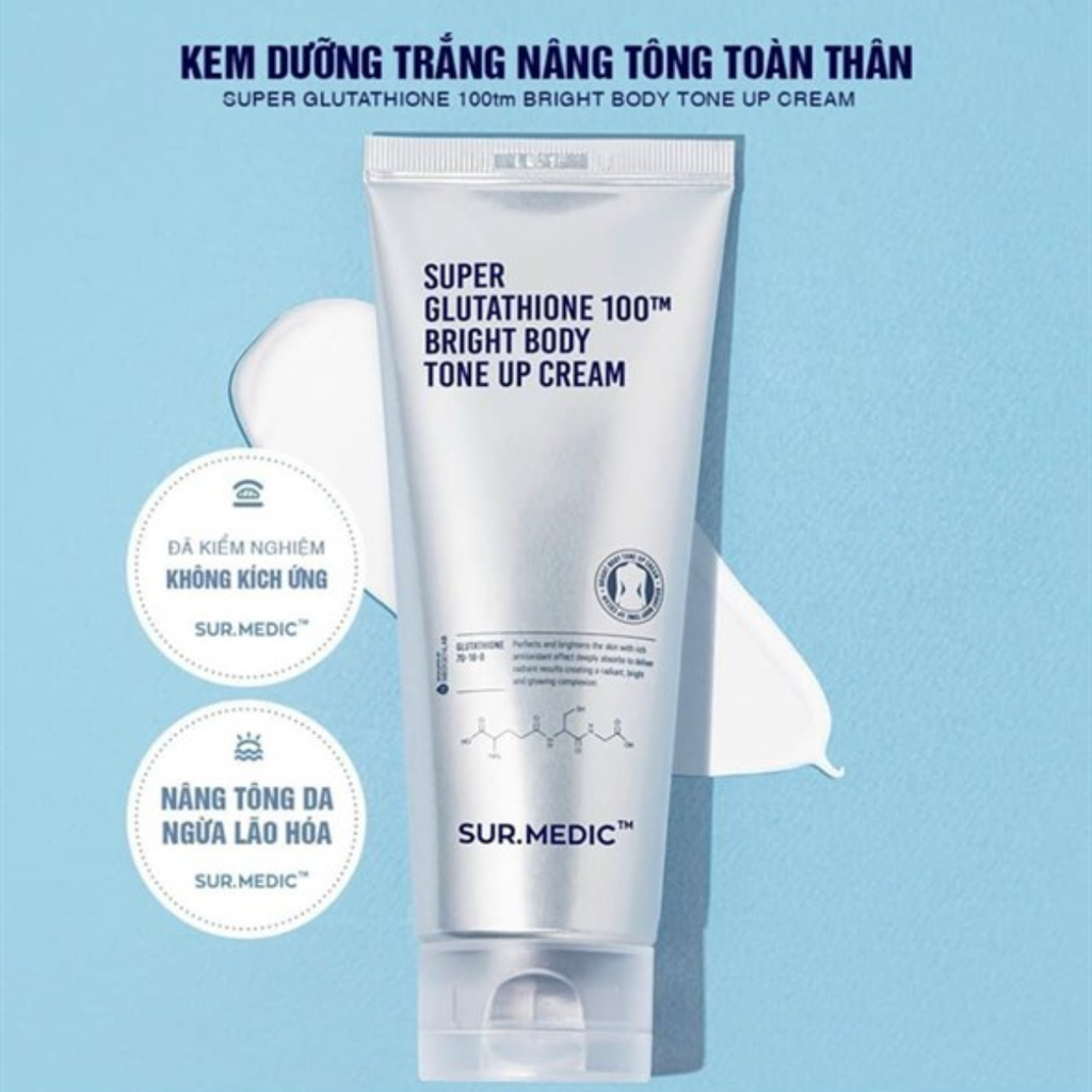 Dưỡng Thể Nâng Tông Da Sur.Medic Super Glutathione 100™ Bright Body Tone Up Cream