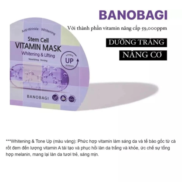 Mặt Nạ Vitamin Banobagi Vitamin Stem Cell 30g