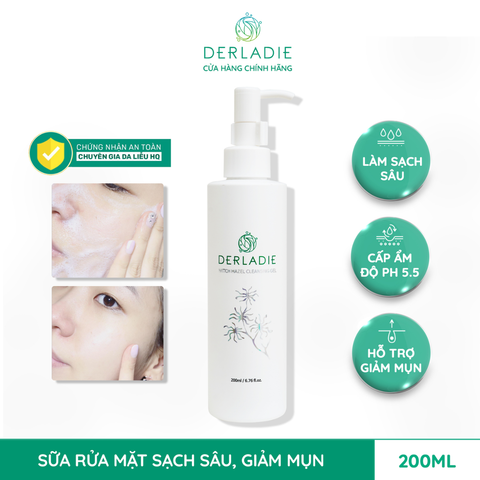 Sữa Rửa Mặt Derladie Cây Phỉ Làm Sạch, Ngừa Mụn (Mới) 200ml