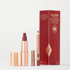 Set son Charlotte Tilbury The Lucky Walk Of No Shame Lip Kit Kèm giỏ