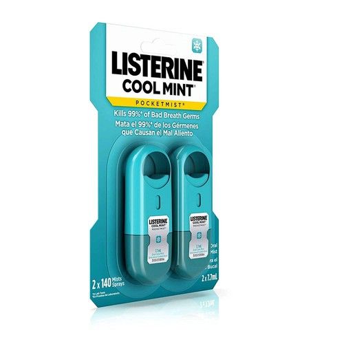 Xịt thơm miệng Đã Banh Nóc Listerine Cool Mint Pocketmist Set x2 chai 7.7ml