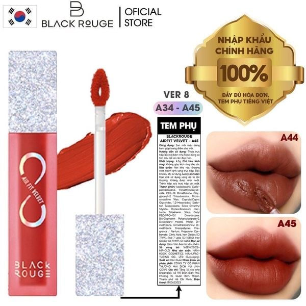 Son Kem Lì Black Rouge Velvet The Crystal + mặt nạ foodaholic